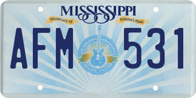 MS license plate AFM531