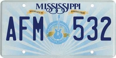 MS license plate AFM532