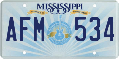 MS license plate AFM534