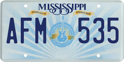 MS license plate AFM535