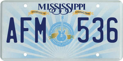 MS license plate AFM536