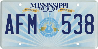 MS license plate AFM538