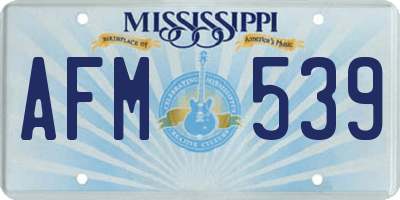 MS license plate AFM539