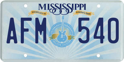 MS license plate AFM540