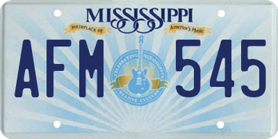 MS license plate AFM545