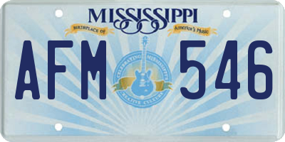 MS license plate AFM546
