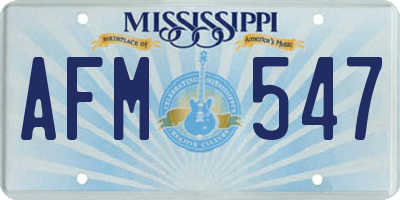 MS license plate AFM547