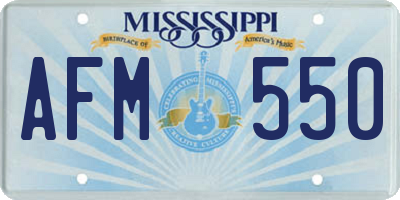 MS license plate AFM550