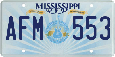 MS license plate AFM553