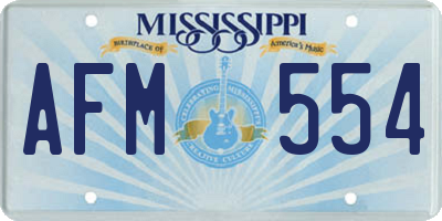 MS license plate AFM554