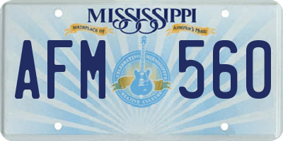 MS license plate AFM560
