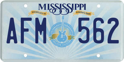 MS license plate AFM562