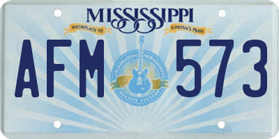 MS license plate AFM573