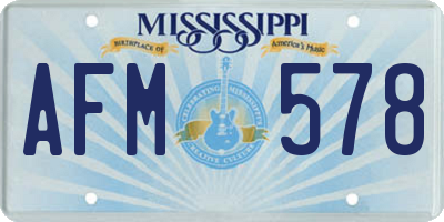 MS license plate AFM578