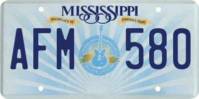 MS license plate AFM580
