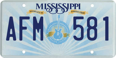 MS license plate AFM581