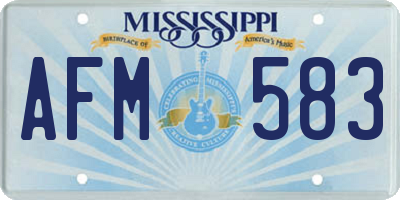 MS license plate AFM583