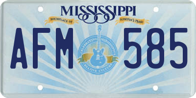 MS license plate AFM585