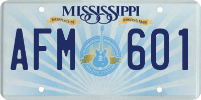 MS license plate AFM601