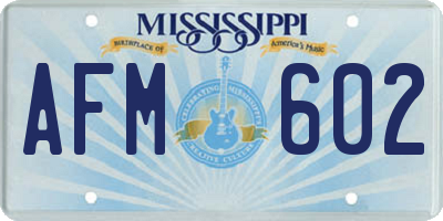 MS license plate AFM602