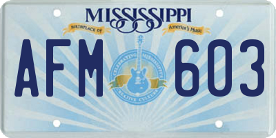 MS license plate AFM603