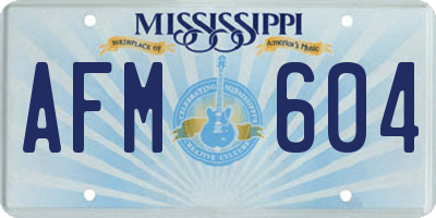 MS license plate AFM604
