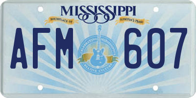 MS license plate AFM607
