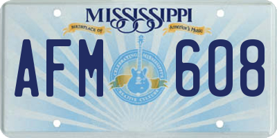 MS license plate AFM608