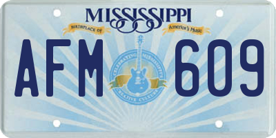 MS license plate AFM609