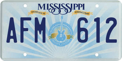 MS license plate AFM612