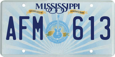 MS license plate AFM613