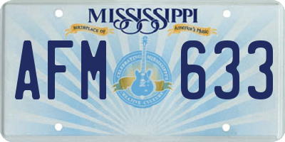 MS license plate AFM633