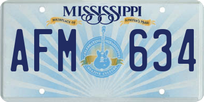 MS license plate AFM634