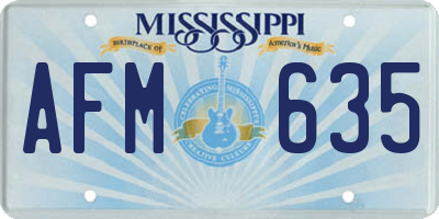 MS license plate AFM635