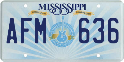 MS license plate AFM636