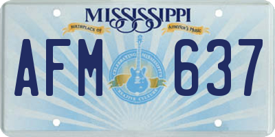 MS license plate AFM637