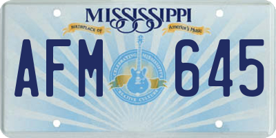MS license plate AFM645
