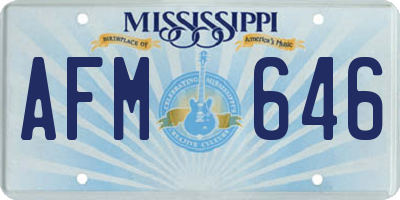 MS license plate AFM646