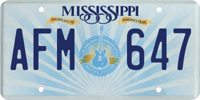 MS license plate AFM647