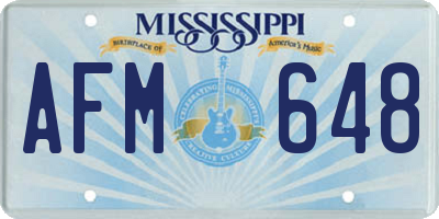 MS license plate AFM648