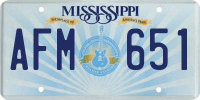 MS license plate AFM651