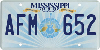 MS license plate AFM652