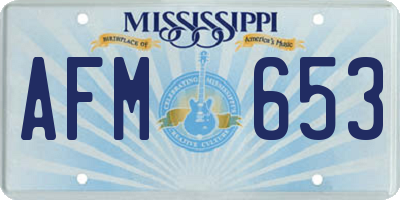 MS license plate AFM653