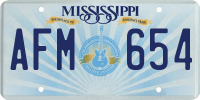 MS license plate AFM654