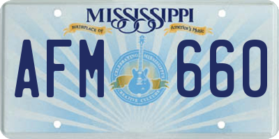 MS license plate AFM660