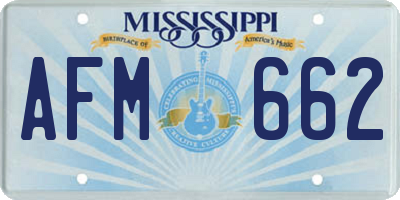 MS license plate AFM662