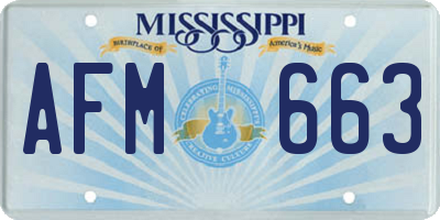 MS license plate AFM663