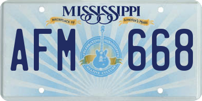 MS license plate AFM668