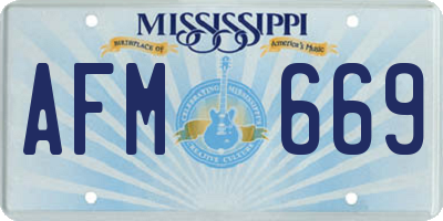 MS license plate AFM669