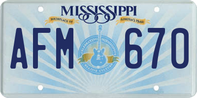 MS license plate AFM670